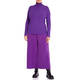 MARINA RINALDI RIBBED POLO NECK SWEATER VIOLET