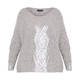 MARINA RINALDI CABLE KNIT METALLIC SWEATER