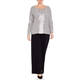 MARINA RINALDI CABLE KNIT METALLIC SWEATER