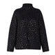 MARINA RINALDI SWEATER JEWEL EMBELLISHED SWEATER BLACK