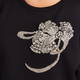 MARINA RINALDI JEWEL EMBELLISHED BLACK SWEATER