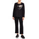 MARINA RINALDI JEWEL EMBELLISHED BLACK SWEATER