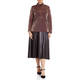 MARINA RINALDI LUREX POLO NECK TOP MAHOGANY