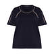 MARINA RINALDI STUDDED TOP NAVY
