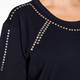 MARINA RINALDI STUDDED TOP NAVY