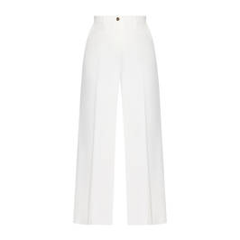 MARINA RINALDI COTTON TWILL TROUSER WHITE - Plus Size Collection