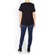 MARINA RINALDI SATIN FRONT T-SHIRT BLACK