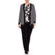 MARINA RINALDI ABSTRACT PRINT SILK TUNIC BLACK AND WHITE