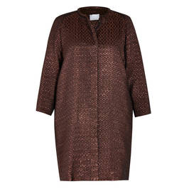 MARINA RINALDI JACQUARD LONG JACKET BRONZE - Plus Size Collection