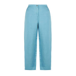 MARINA RINALDI LINEN BLEND TROUSER PALE BLUE - Plus Size Collection