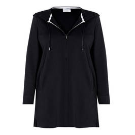 MARINA RINALDI COTTON BLEND HOODY BLACK - Plus Size Collection