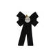 NUR GROSGRAIN RIBBON CRYSTAL BROOCH BLACK