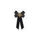 NUR GROSGRAIN RIBBON CRYSTAL BROOCH BLACK