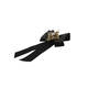 NUR GROSGRAIN RIBBON CRYSTAL BROOCH BLACK