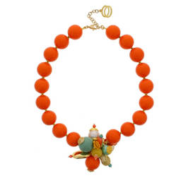 NUR ORANGE PEARL DUCKEGG NECKLACE - Plus Size Collection