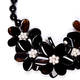 Beige flower design agate NECKLACE