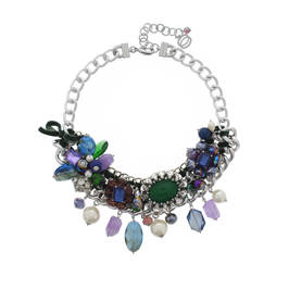 NUR PEARL AND JEWEL NECKLACE GREEN - Plus Size Collection