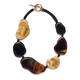 TORTOISE SHELL FLAT PEBBLE NECKLACE 