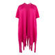 Noen Knitted Fringed Cape Fuchsia 