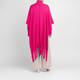 Noen Knitted Fringed Cape Fuchsia 