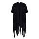 Noen Knitted Fringed Cape Black 
