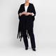 Noen Knitted Fringed Cape Black 