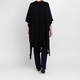 Noen Knitted Fringed Cape Black 