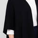 Noen Knitted Fringed Cape Black 