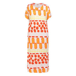 Noen Abstract Print Dress Coral  - Plus Size Collection