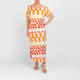 Noen Abstract Print Dress Coral 
