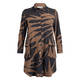 Noen Abstract Intarsia Knitted Jacket Mocha