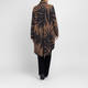 Noen Abstract Intarsia Knitted Jacket Mocha