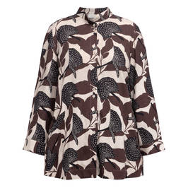 Noen Oversized Long Shirt Print Brown - Plus Size Collection