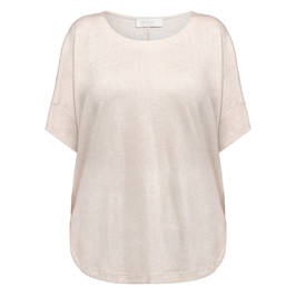 Noen Sand Viscose Linen Blend T-Shirt  - Plus Size Collection
