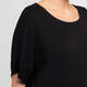 Noen Black Viscose Linen Blend T-Shirt 