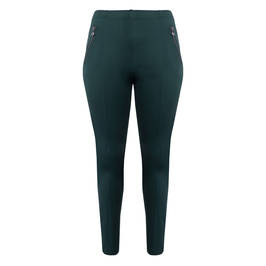 Noen Stretch Jersey Pull On Trousers Green  - Plus Size Collection