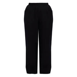 Noen Linen Blend Trousers Black - Plus Size Collection