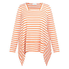 Noen Asymmetric Hem Tunic Coral  - Plus Size Collection