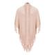 OPEN END PINK FRINGED SHAWL
