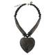 BEIGE DARK WOOD HEART NECKLACE