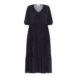 NOW BY PERSONA NAVY PRINT MIDI DRESS - Plus Size Collection