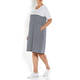 NOW BY PERSONA  BRETON STRIPE DRESS NAVY