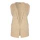 OPEN END CAMEL BOUCLÉ HOODED GILET