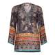 OPEN END paisley print KAFTaN with beaded neckline