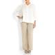 Marina Rinaldi stone pure linen TROUSERS