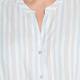 OPEN END PURE LINEN PALE BLUE STRIPE SHIRT