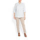 OPEN END PURE LINEN PALE BLUE STRIPE SHIRT