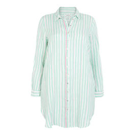 OPEN END LONG MINT STRIPE SHIRT - Plus Size Collection