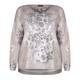 OPEN END TRUFFLE ANIMAL PRINT SWEATER WITH V-NECK 