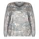OPEN END CAMOUFLAGE PRINT STAR STUD SWEATER